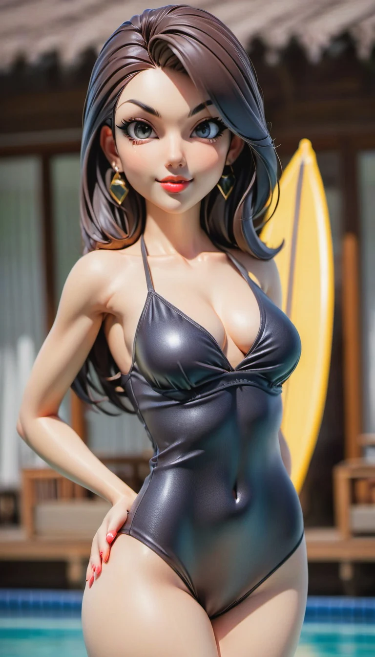 Rima AI girlfriend, semi-3d art style