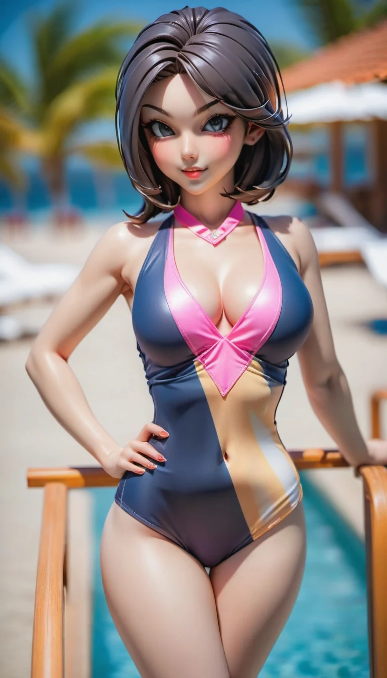 Sana AI girlfriend, semi-3d art style